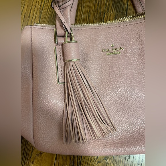 Mauve Kate Spade Satchel Purse with tassel - Picture 15 of 16